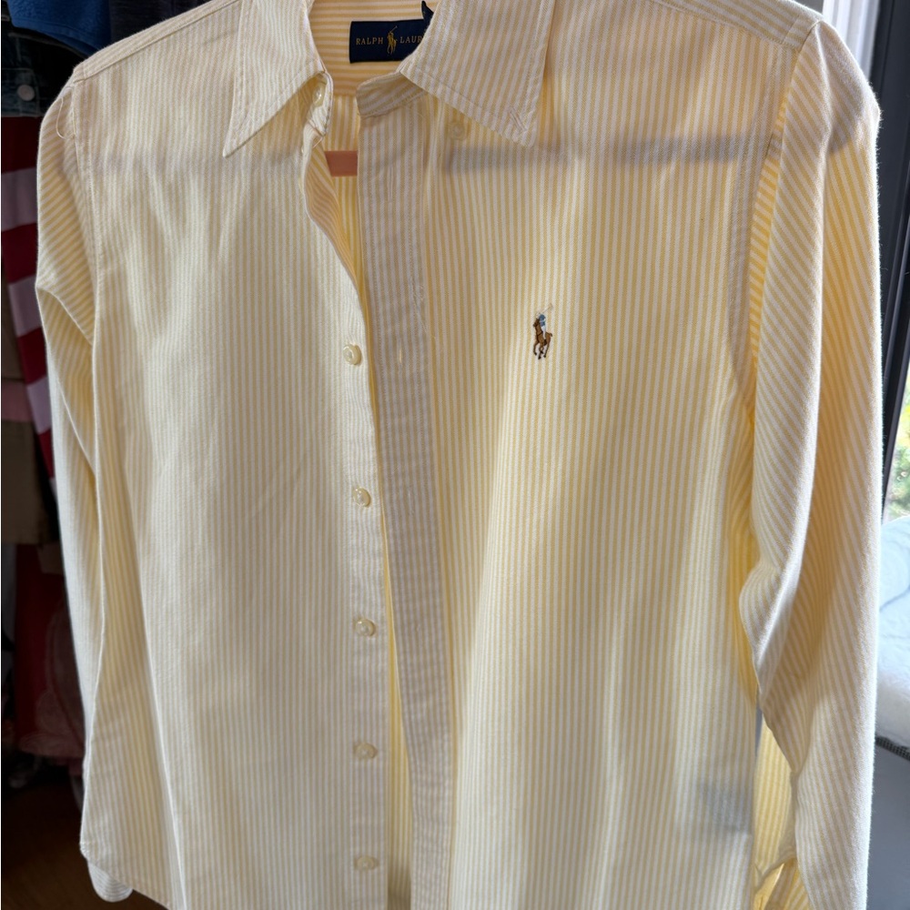 Ralph Lauren Yellow Pinstripe Blouse